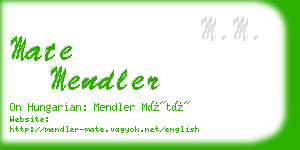 mate mendler business card